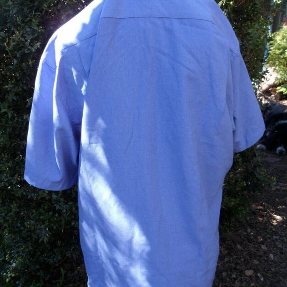 Men's XL Shirt Alpine Aerotech Blue Short Sleeve Dress Biz Collection Vintage - Picture 6 of 8